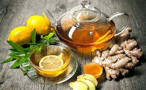 Té con limón y jengibre