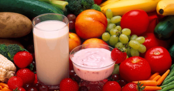 yogur de verduras y frutas para la potencia